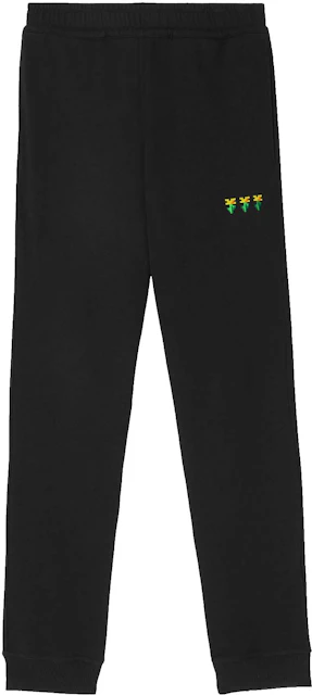 Burberry x Minecraft Embroidered Floral Cotton Jogging Pants Black - FW22 -  US