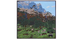 Burberry x Minecraft Landscape Print Cotton Square Scarf Multicolor