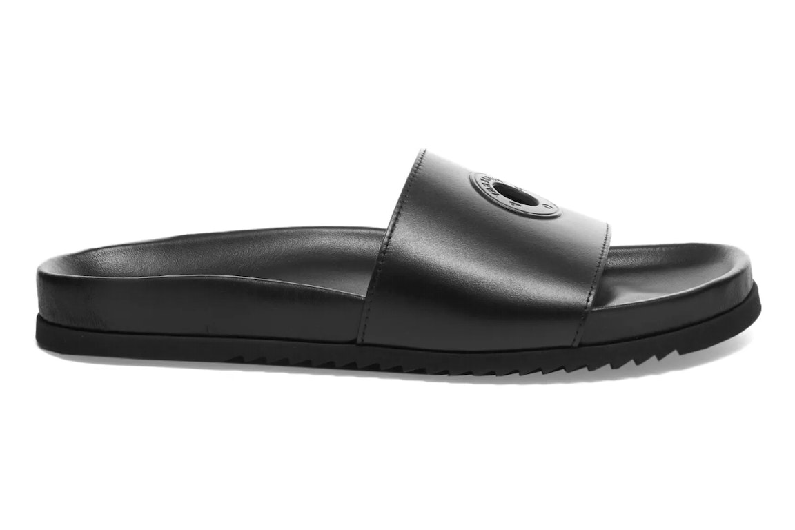 Pre-owned Burberry X Pop Trading Company Melroy Leather Slide Black