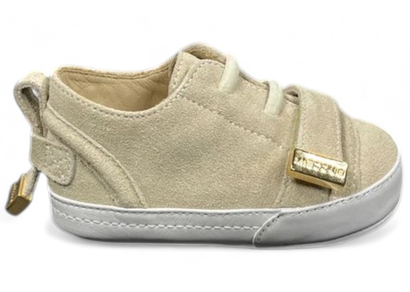 Pre-owned Buscemi 50mm Low Strap Cisto Leather (baby) Sneakers In Beige In Sand