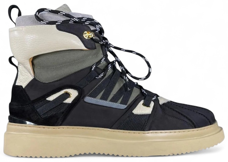 Pre-owned Buscemi Men's  Duck Boot Grey Sneakers In Black Trio