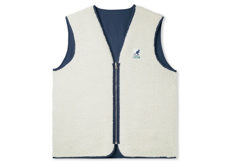 Butter Goods x Kangol Reversible Zip Thru Vest Navy White Men's FW22 US