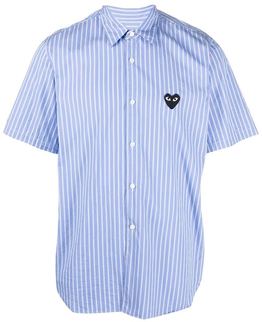 LOUIS VUITTON Button Down Long Sleeve Shirt Star Stripe Blue White