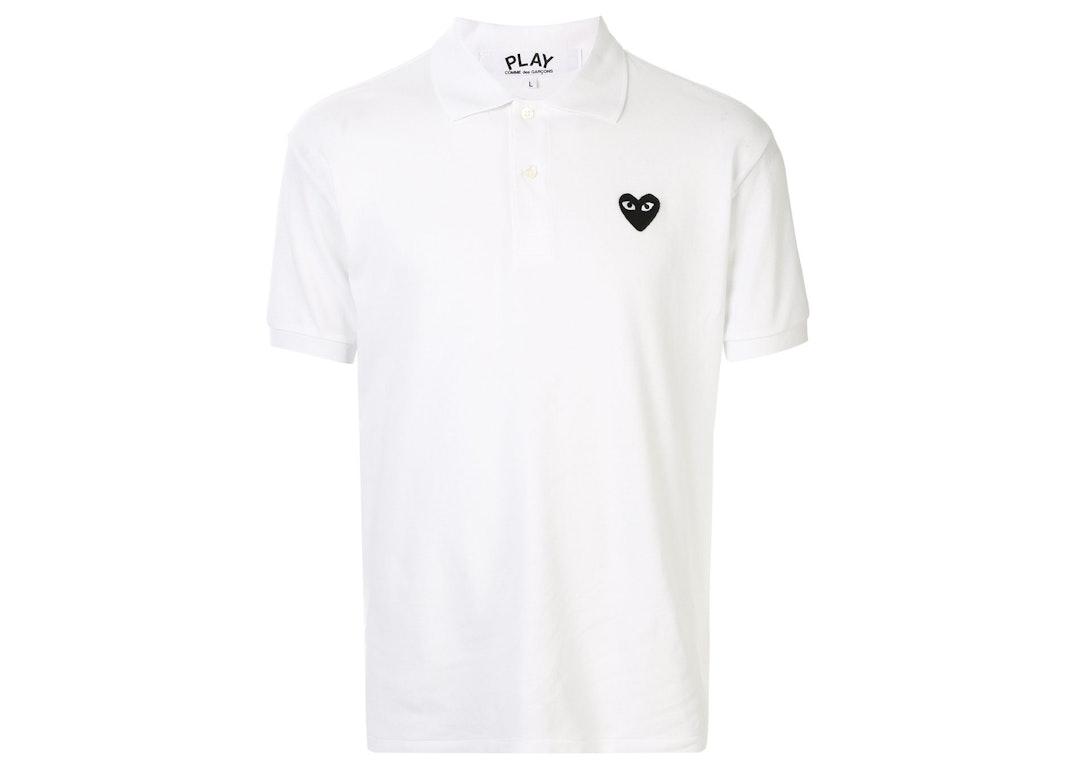 Pre-owned Cdg Play Heart Polo Shirt White