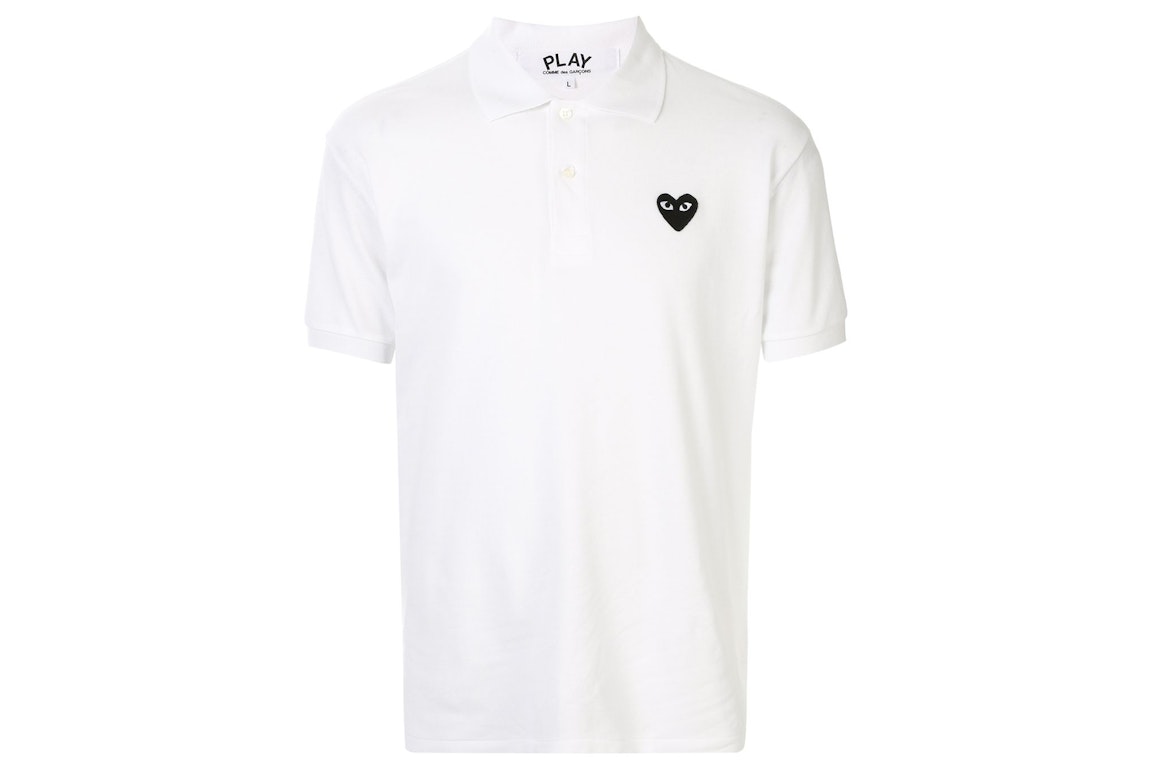 Pre-owned Cdg Play Heart Polo Shirt White