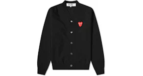 Comme des Garcons Play Overlapping Heart Cardigan Black/Red