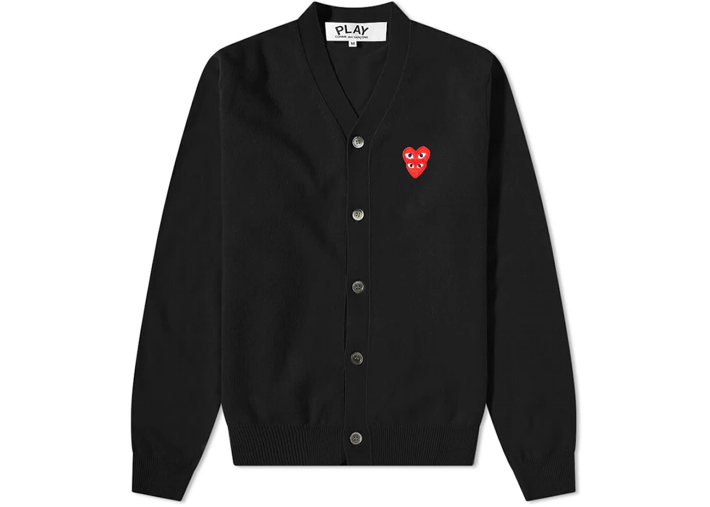 Comme des Garcons Play Overlapping Heart Cardigan Black/Red Men's ...