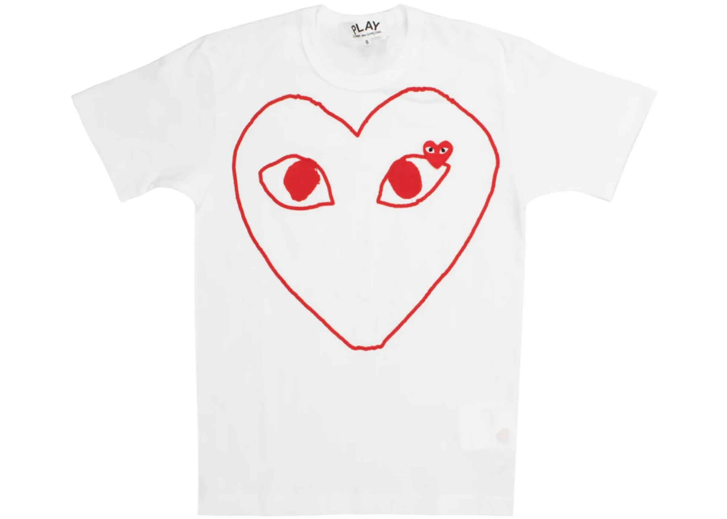 CDG Play Women's Heart Outline S/S T-shirt White - FR