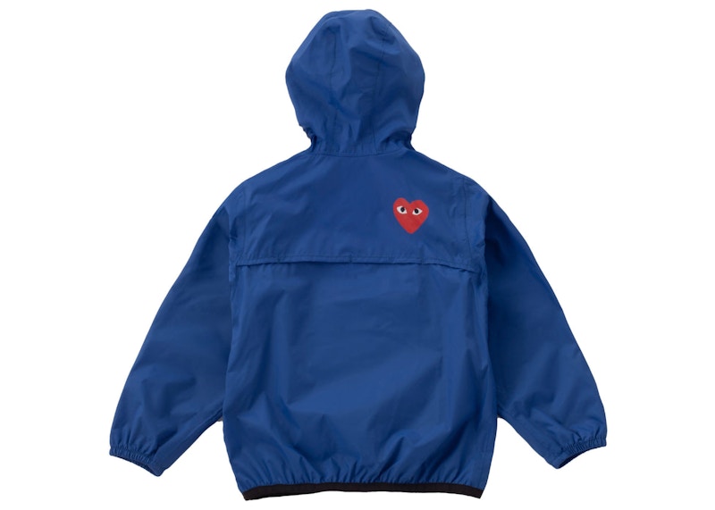 Comme des Garcons Play x K-Way Kids Half Zip Jacket Blue