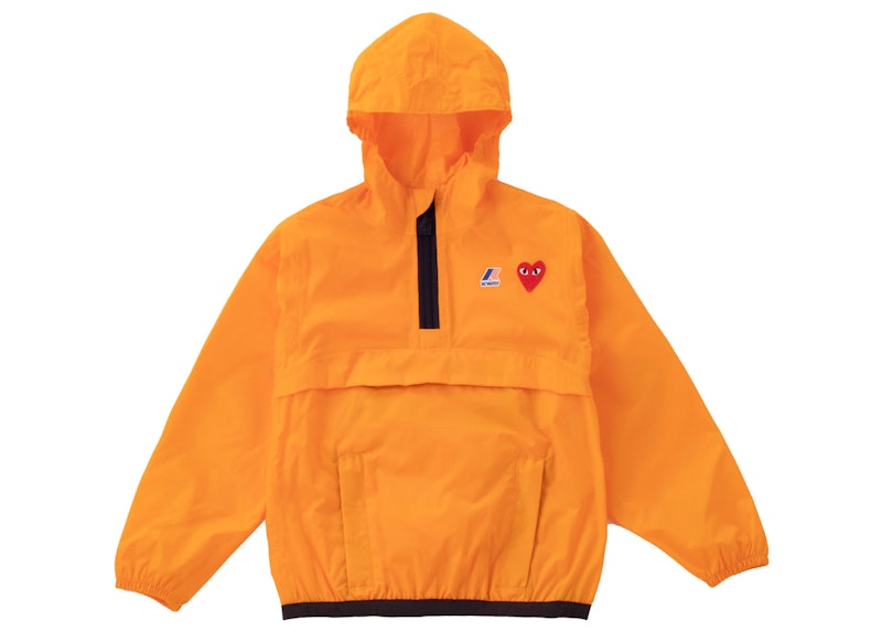 CDG Play x K-Way Kids Half Zip Jacket Orange - FW22 - US