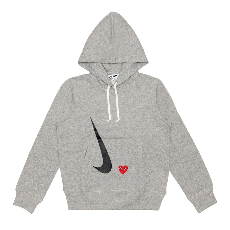 Cdg play best sale grey hoodie