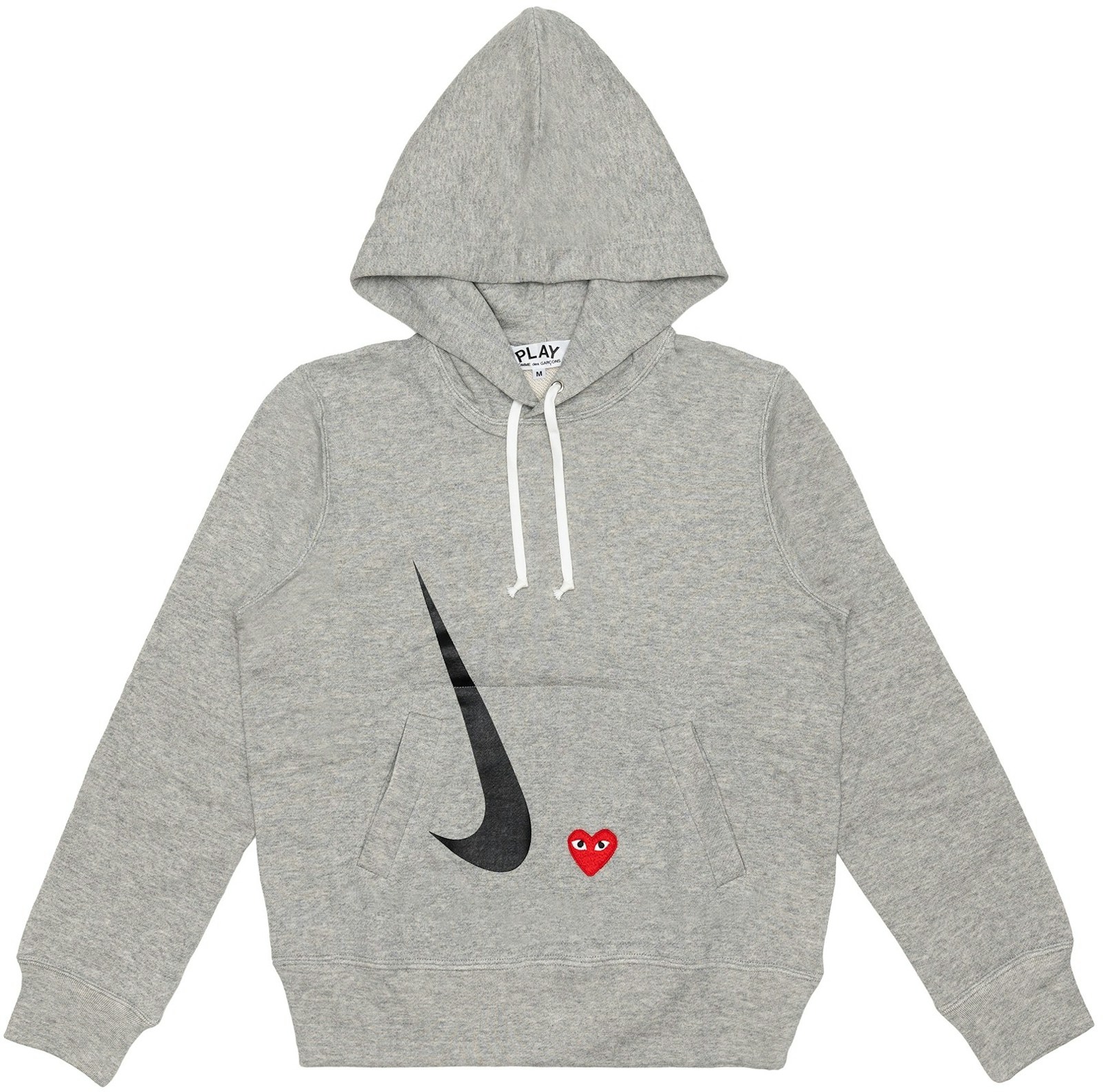 Cdg play x nike hoodie grey Clearance