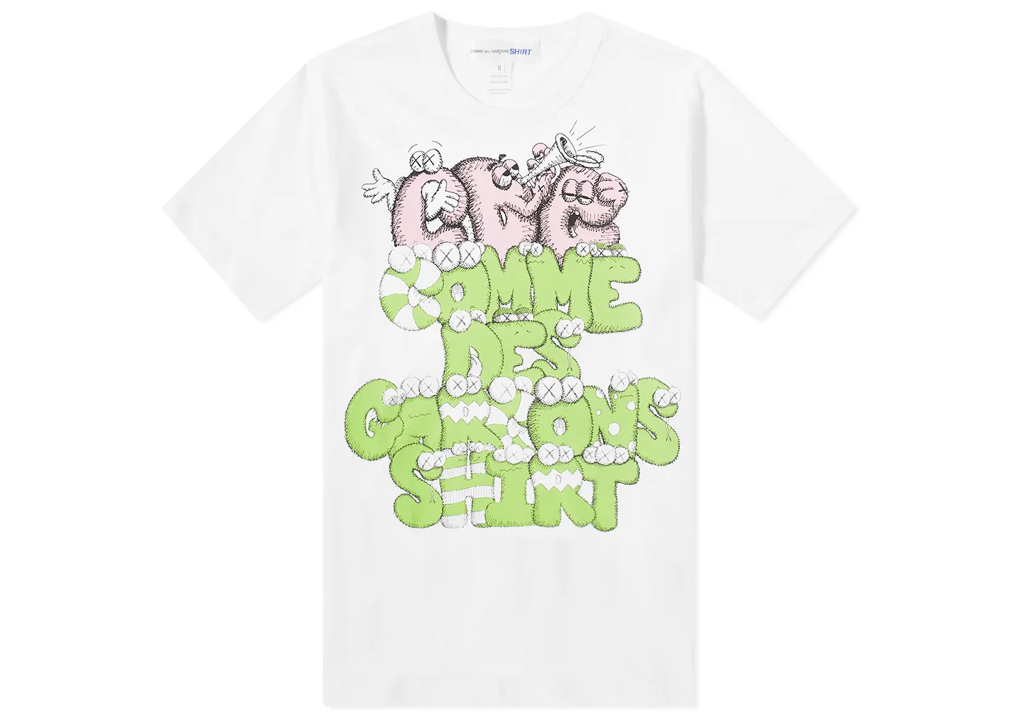 CDG Shirt x KAWS Print T-shirt White/Green/Pink Men's - SS21 - US