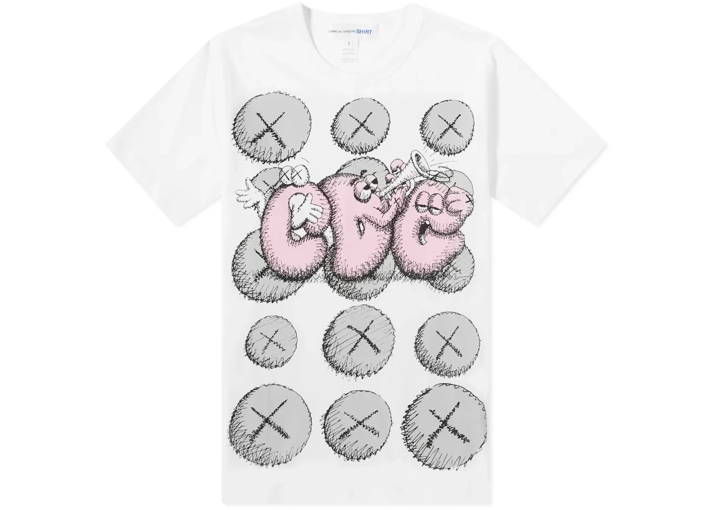 CDG Shirt x KAWS T-shirt White/Pink/Grey Men's SS21 US