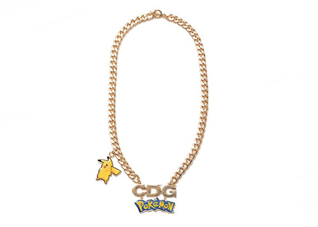 Pre-owned Cdg X Pokemon C Pikachu Necklace Gold Yellow