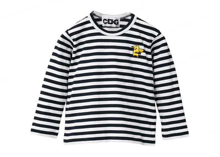 CDG x Pokemon Emblem Kids L/S T-Shirt Navy Stripes - FW22 Kids' - US