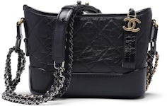 Chanel Gabrielle Hobo Bag Quilted Aged Calfskin Beige/Black in Aged Calfskin /Smooth Calfskin with Gold-Tone/Silver-Tone/Ruthenium - US