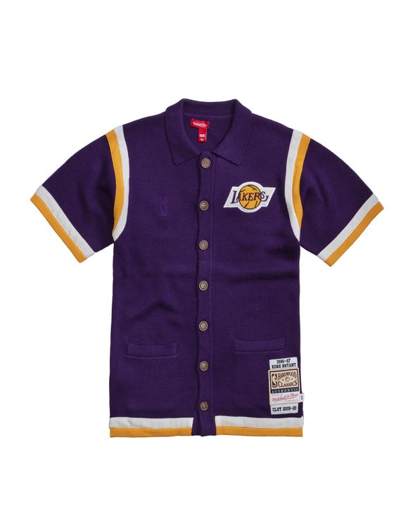 CLOT X Mitchell & Ness Lakers Shooting Shirt Purple/Yellow - US