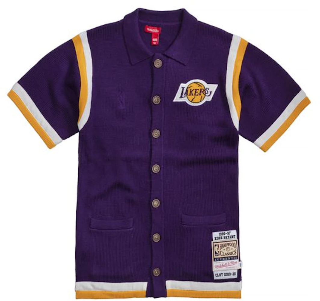 CLOT X Mitchell & Ness Lakers Shooting Shirt Purple/Yellow Men's - US