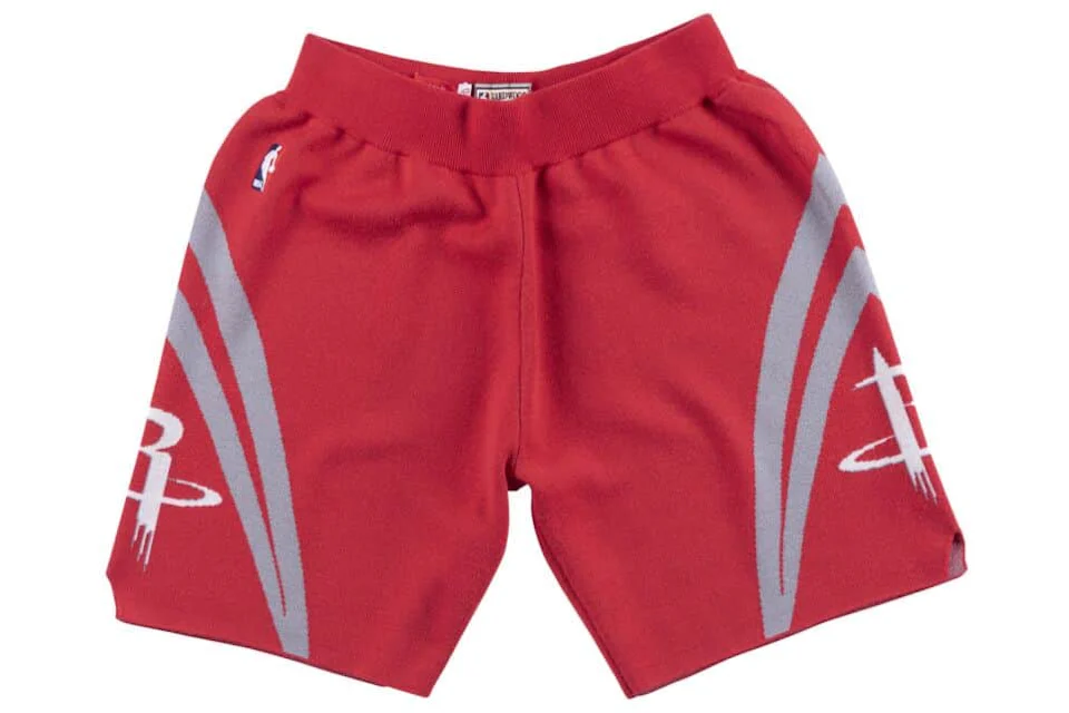 CLOT x Mitchell & Ness Rockets Knitted Shorts Red