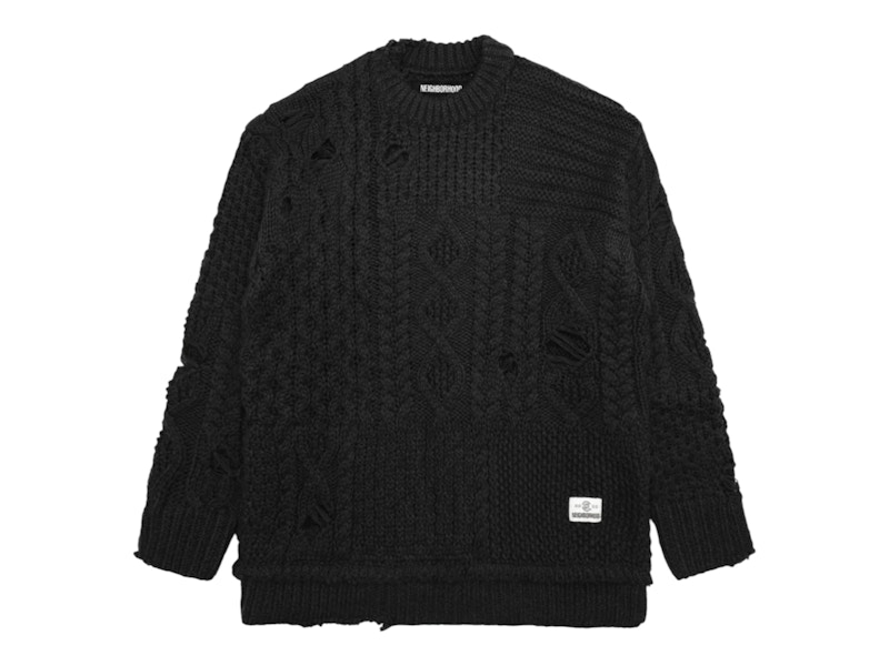 NEIGHBORHOOD (ネイバーフッド) PATCHWORK SAVAGE SWEATER ブラック