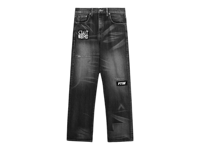 CLOT x Neighborhood Savage Denim Deep Basic Pants Black Men's - US