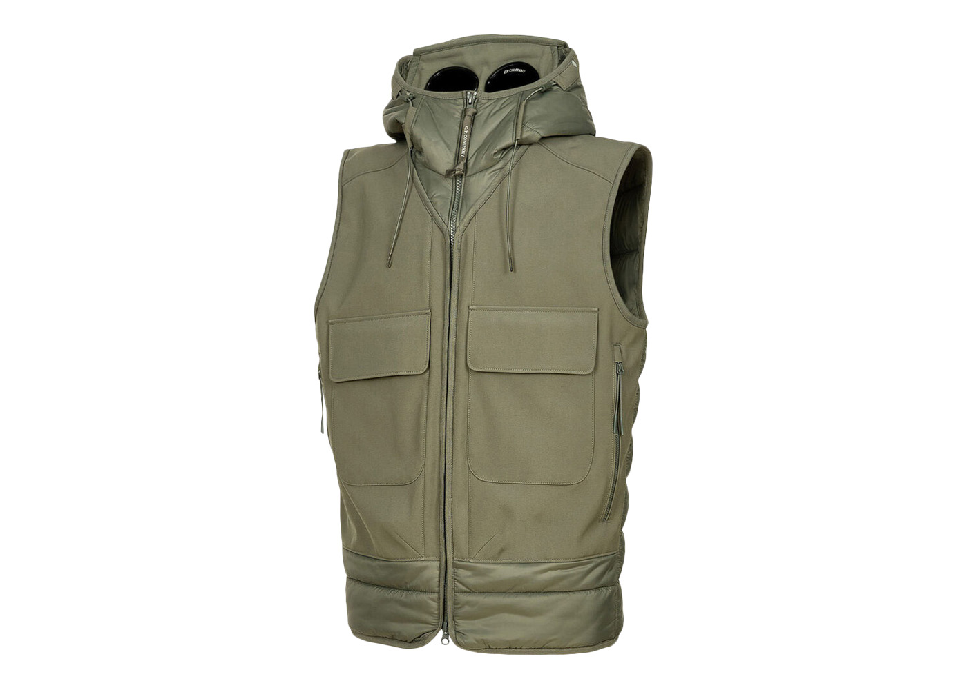 C.P. Company C.P. Shell-R Mixed Goggle Vest Thyme-Green Men's 