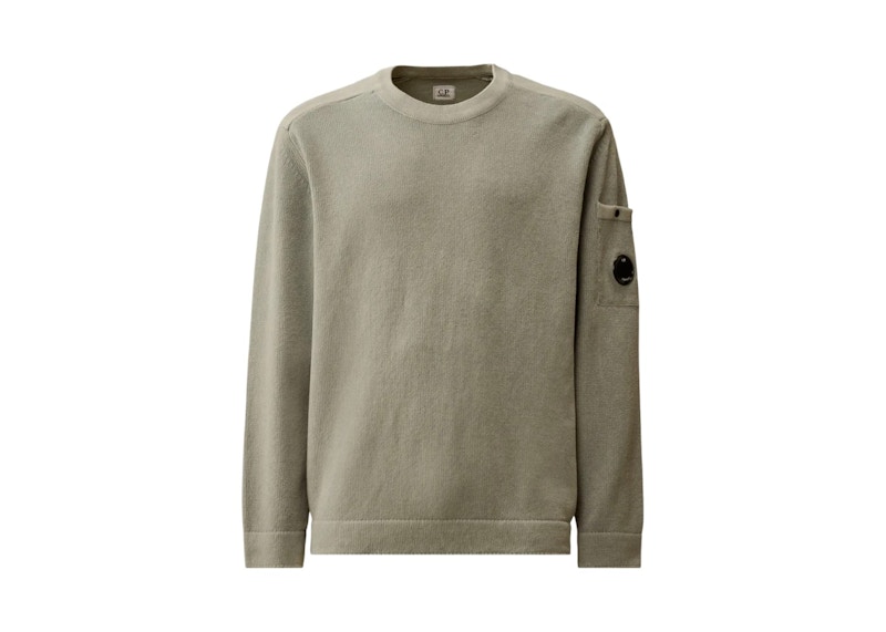 トップス C.P. COMPANY Lens Sweatshirt M C.P. Company Cotton Chenille Crewneck Lens Sweater Silver Blue
