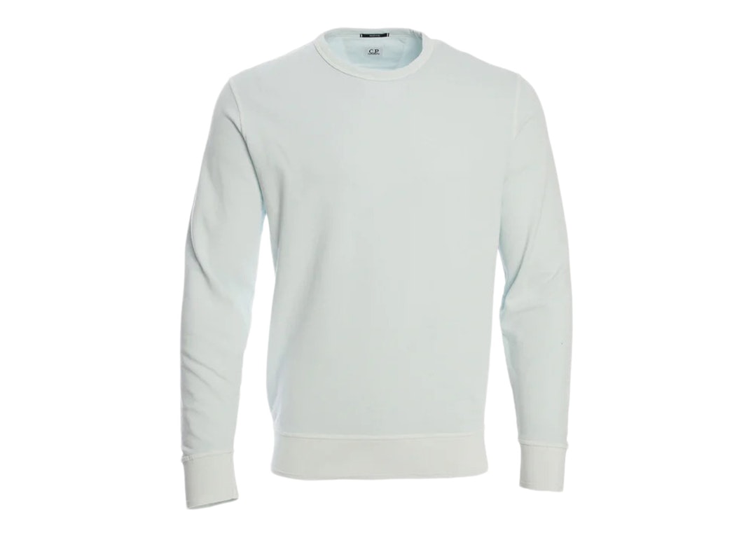 Pre-owned C.p. Company Cotton Fleece Resist Dyed Sleeve Logo Sweatshirt Baby Blue