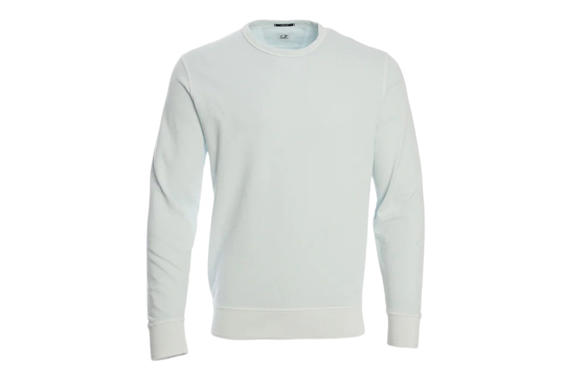 Pre-owned C.p. Company Cotton Fleece Resist Dyed Sleeve Logo Sweatshirt Baby Blue