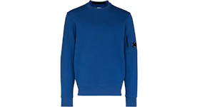 C.P. Company Diagonal Raised Fleece Crew Neck Sweatshirt Blue Quartz