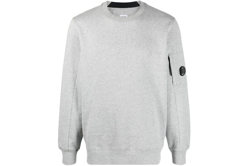 C.P. Company Diagonal Raised Fleece Crew Neck Sweatshirt Grey Melange