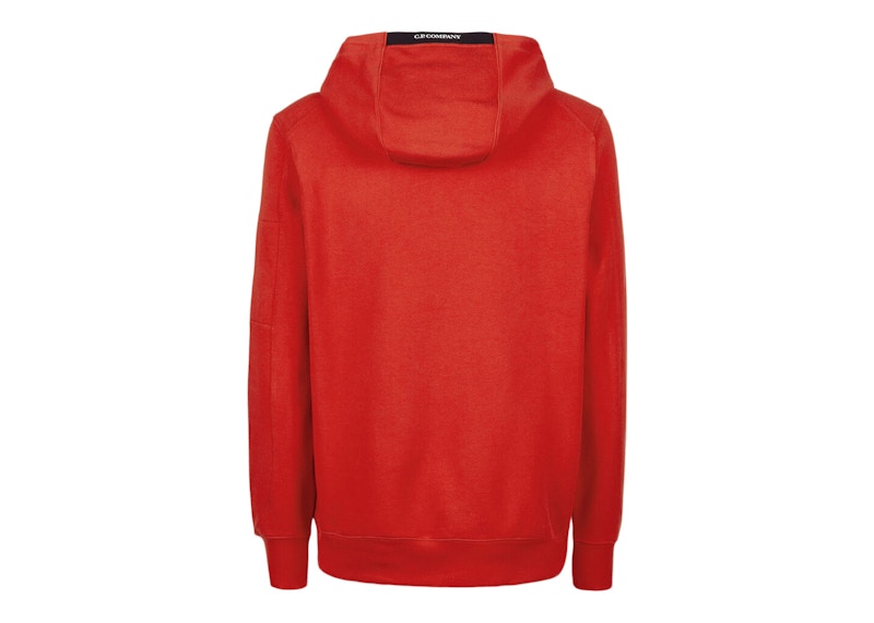 C.P. Company Diagonal Raised Fleece Hoodie Fiery Red Men s US