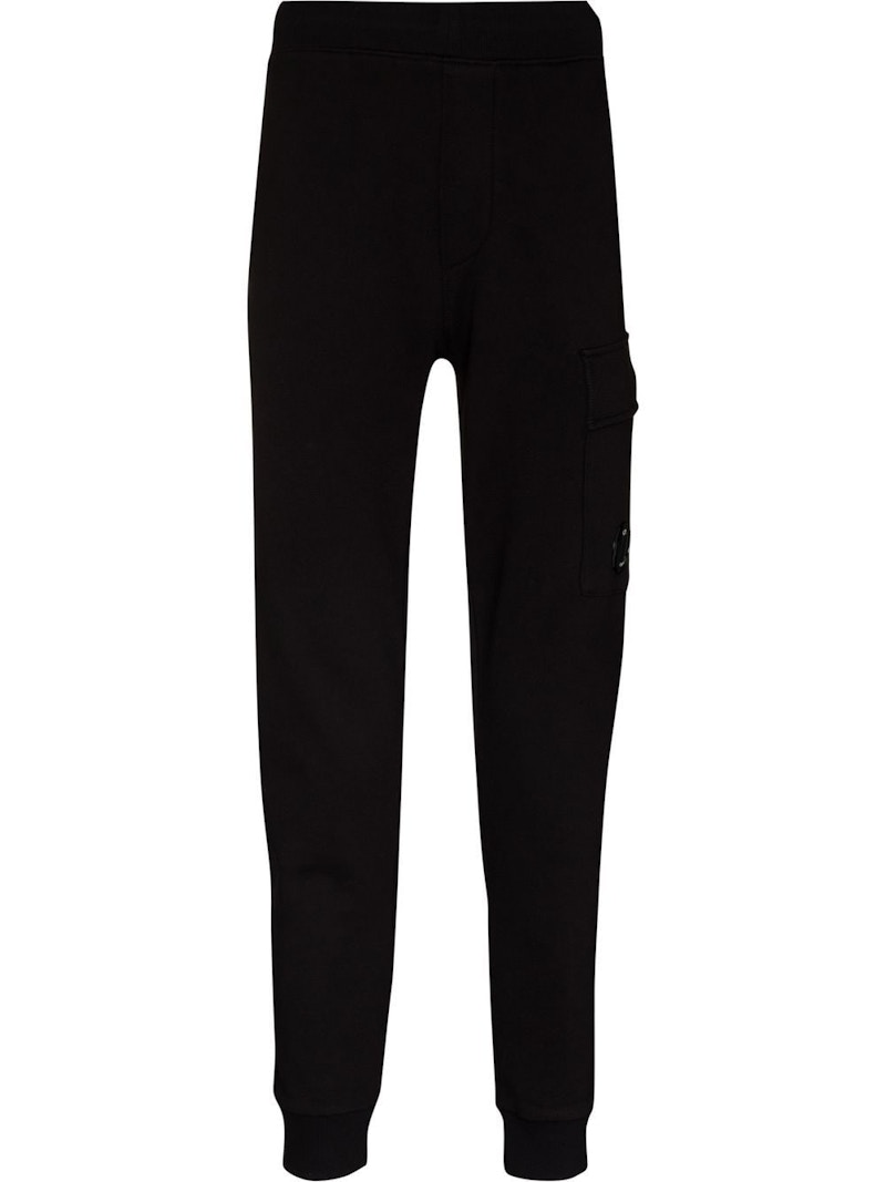 Pre-owned C.p. Company Men's Diagonal Raised Fleece Sweatpants In Black
