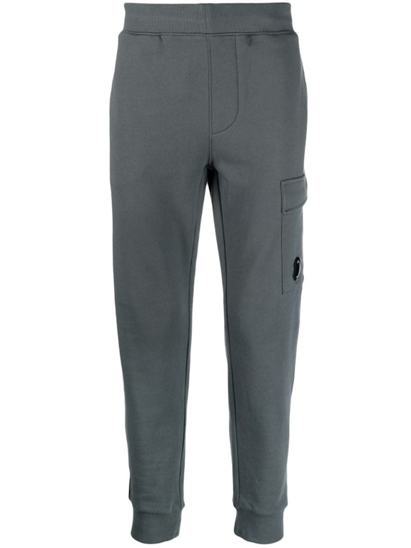 Pre-owned C.p. Company Diagonal Raised Fleece Sweatpants Dark Shadow Grey