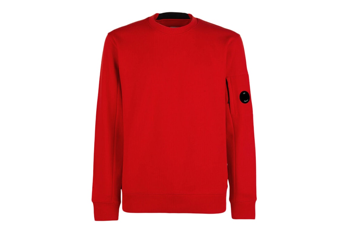 Pre-owned C.p. Company Diagonal Raised Fleece Sweatshirt Fiery Red