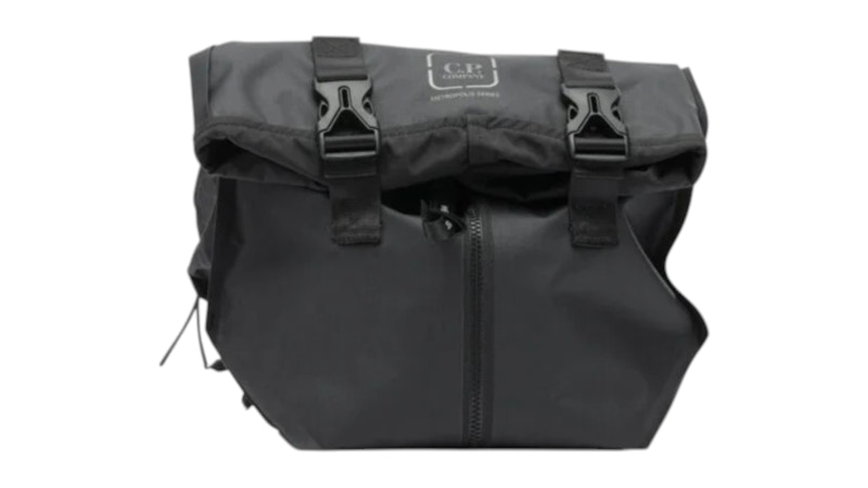 C.P. Company Metropolis Rubber Reps Mixed Transformable Sports Backpack Black