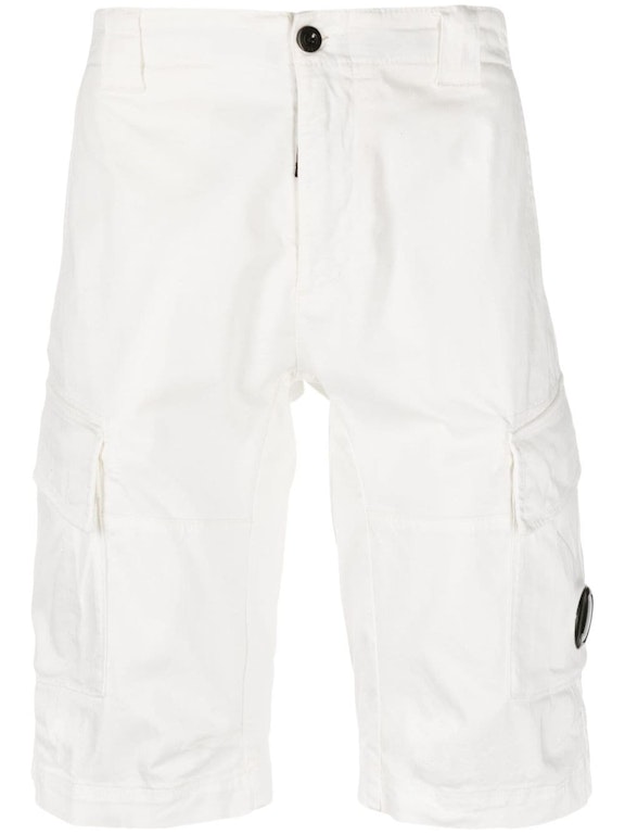 Pre-owned C.p. Company Stretch Sateen Cargo Shorts Gauze White