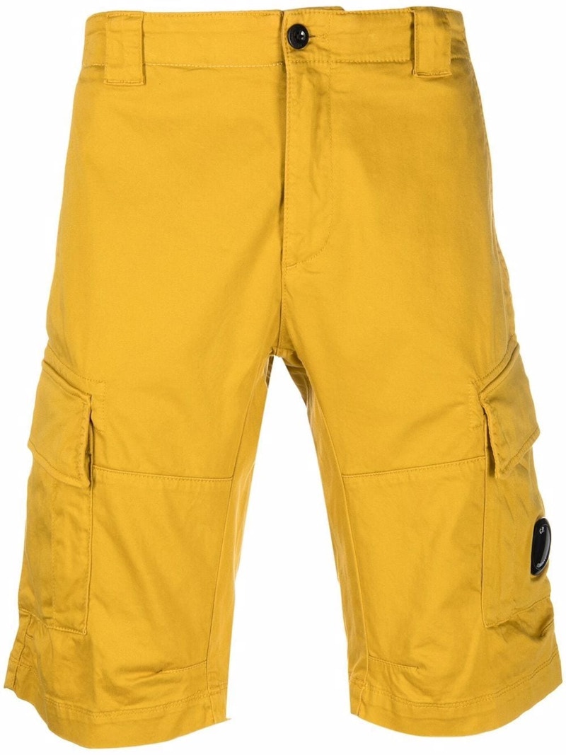 C.P. Company Stretch Sateen Cargo Shorts Nugget Gold Yellow Men's