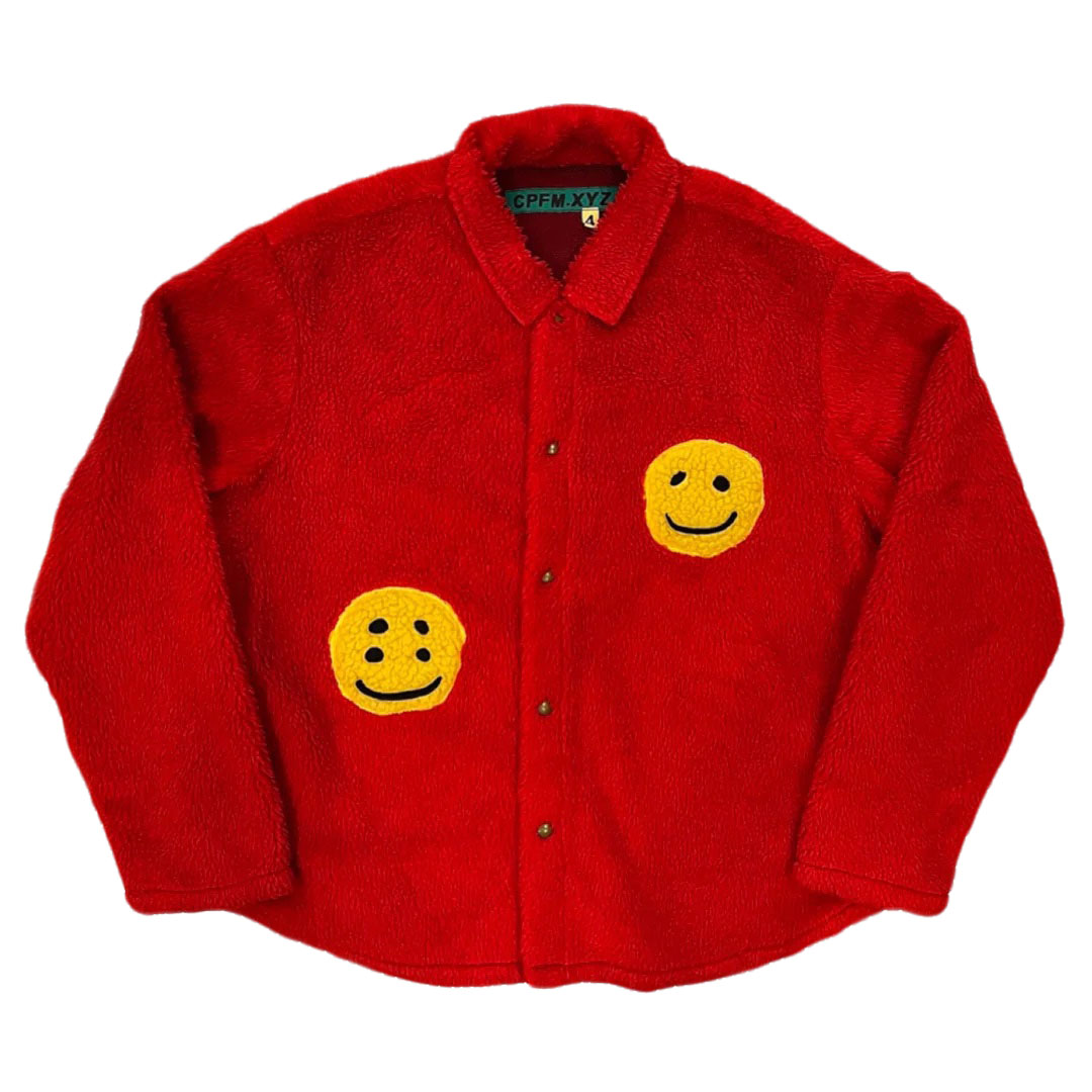 Cactus Plant Flea Market CPFM Double Smiley Work Shirt Red Men's - GB