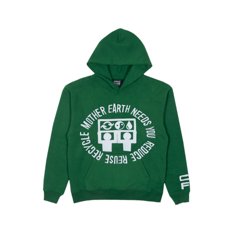 Pre-owned Cactus Plant Flea Market Men's  Reduce Reuse Recycle Ecolife Hooded Pullover In Green