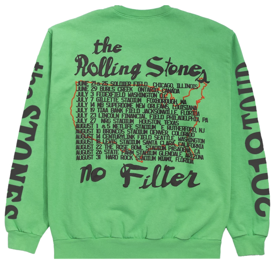 Cactus Plant Flea Market Rolling Stones 2019 Tour Crewneck Green Men's -  FW19 - US