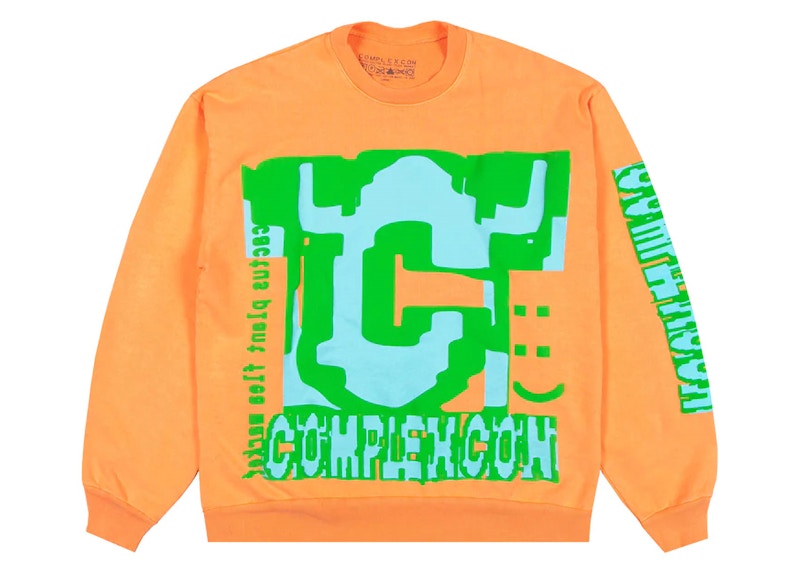 Pre-owned Cactus Plant Flea Market Men's  X Complexcon Crewneck Sweatshirt In Fluro Orange