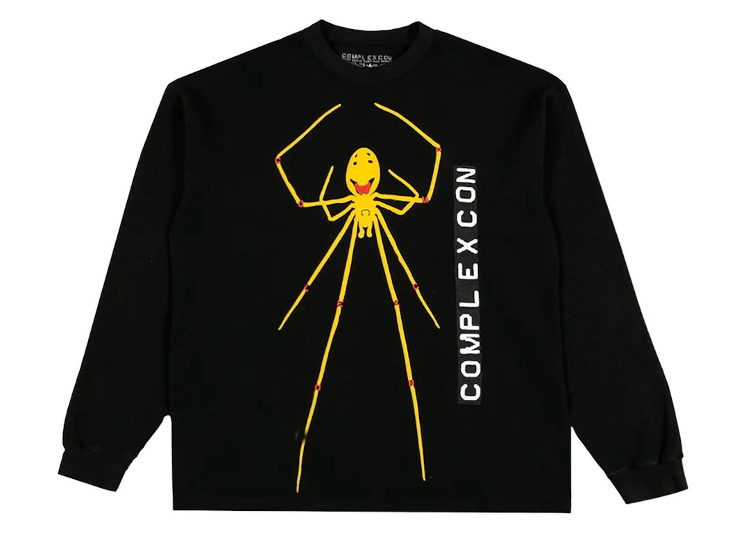 Pre-owned Cactus Plant Flea Market X Complexcon Smiley Spider Thermal L/s T-shirt Black