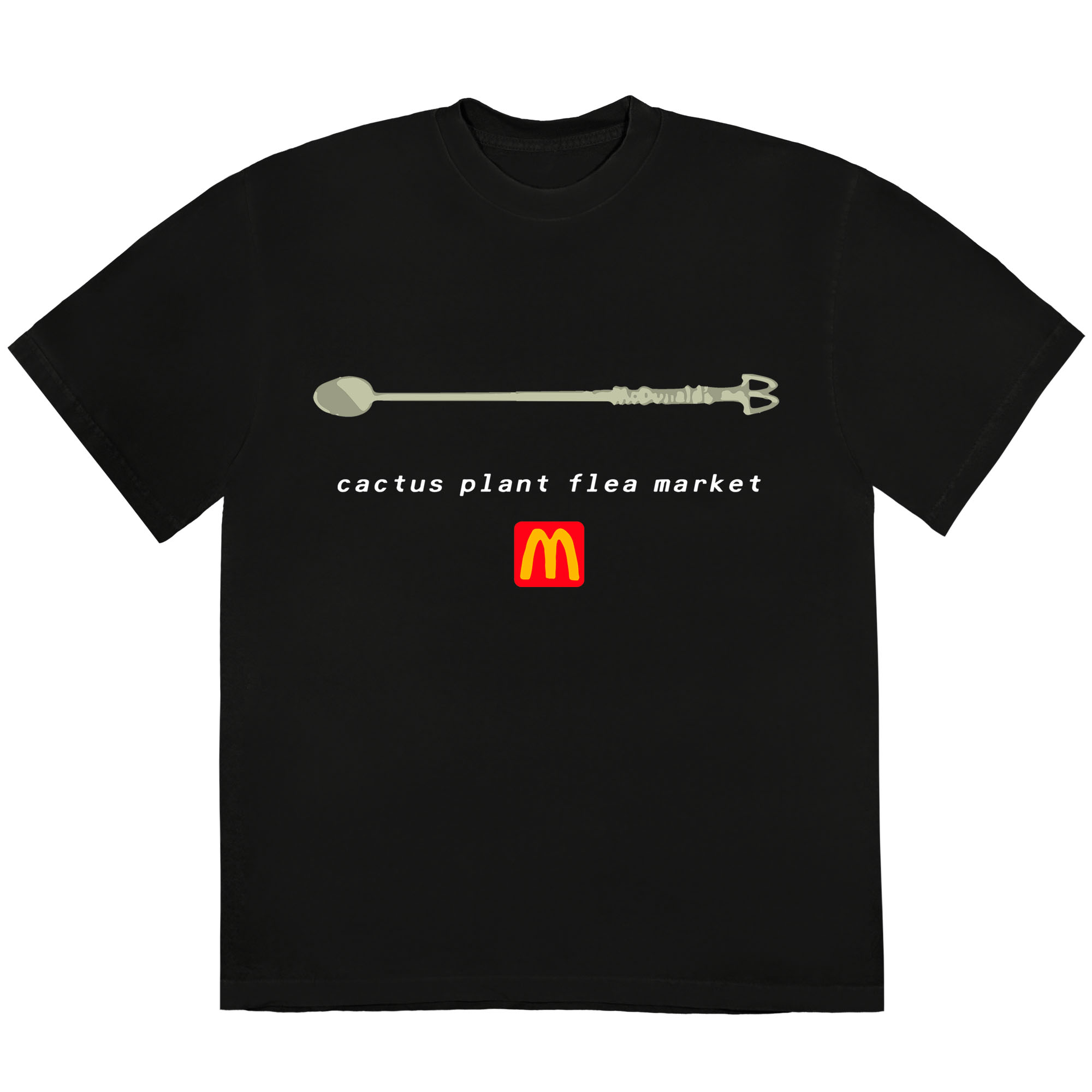 Cactus Plant Flea Market x McDonald's Coffee Stirrer T-shirt Black