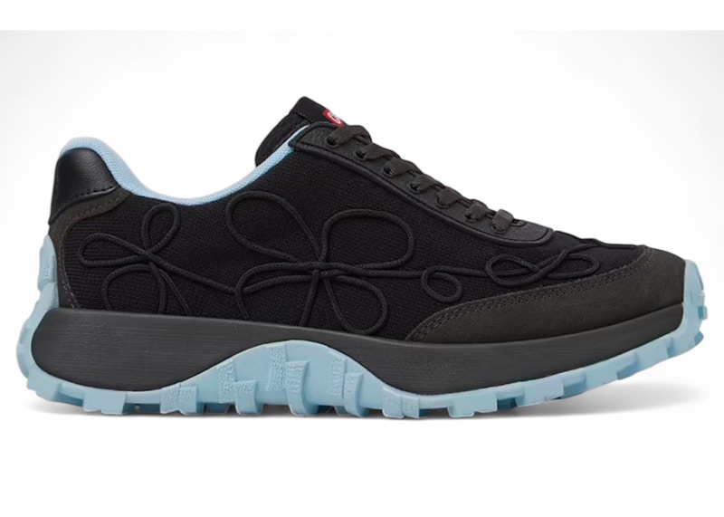 Pre-owned Camper Drift Trail Sneaker Blue Floral Embroidery (women's) Sneakers In Black