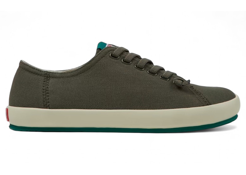 Pre-owned Camper Men's  Peu Rambla Sneaker Dark Recycled Cotton Sneakers In Green
