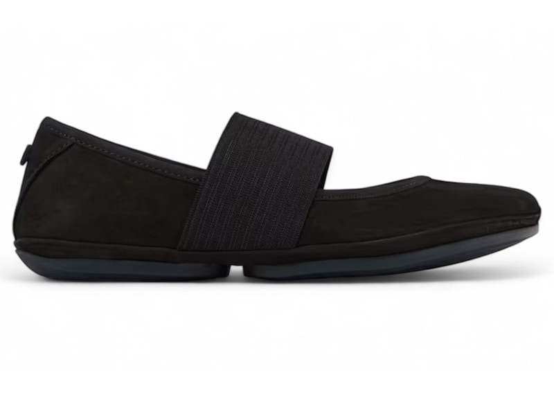Pre-owned Camper Right Ballerina Flat Nubuck (women's) Sneakers In Black