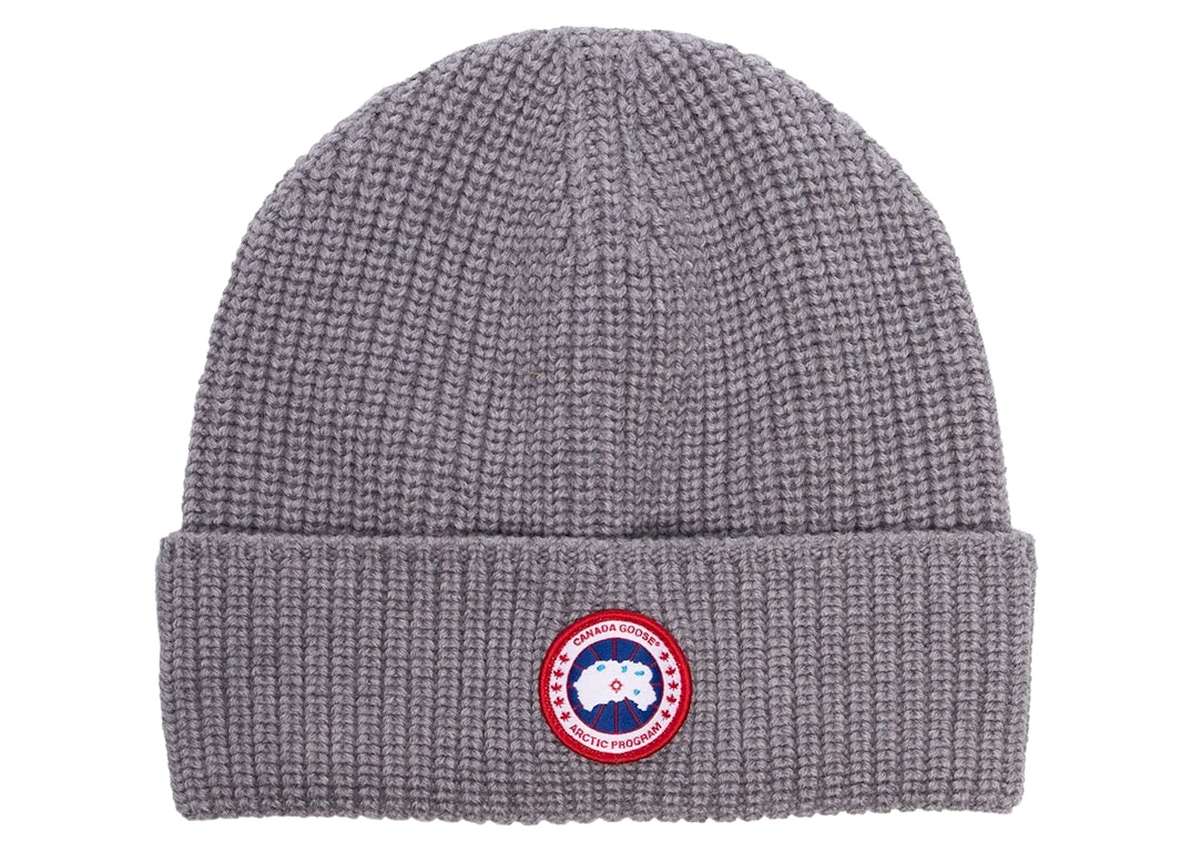 Pre-owned Canada Goose Arctic Disk Wool Beanie Grey