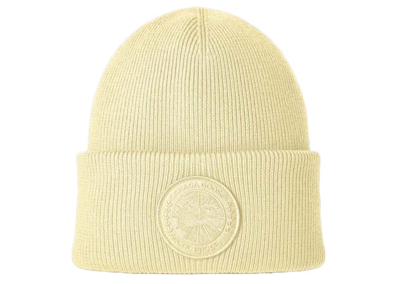 Pre-owned Canada Goose Arctic Toque Garment Dye Beanie In Light Yellow